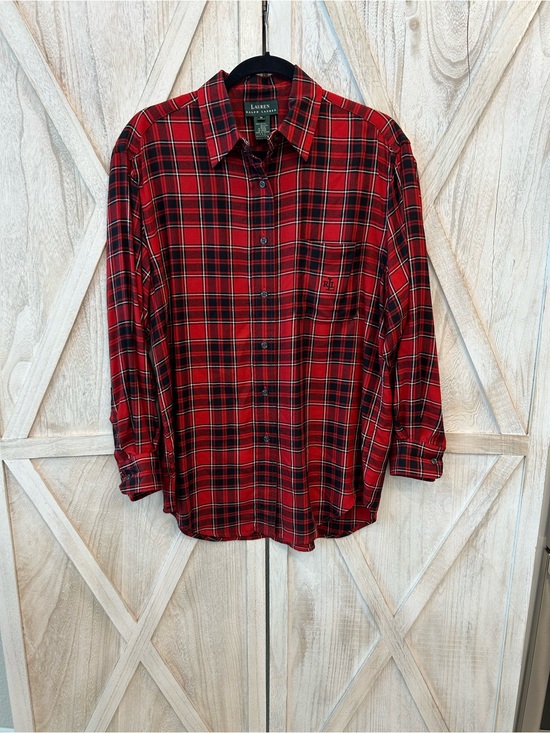 Ralph Lauren Tops - Ralph Lauren Red and Black Plaid Button-Down Shirt